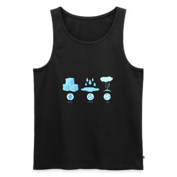 Physical state water - Men's Premium Organic Tank Top - black - Front - Michal (187cm)