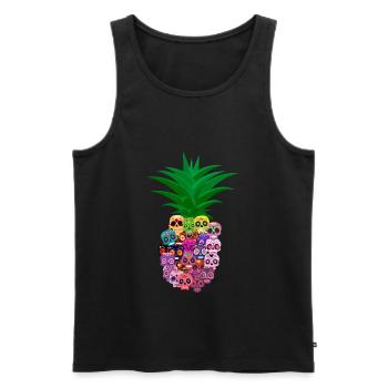 Calavera Pineapple Halloween - Men's Premium Organic Tank Top - black - Front - AI Model Male 178 light (178cm)