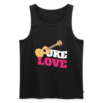 Uke Love Ukulele Guitare Musique - Débardeur bio Premium Homme - noir - Devant - Michal (187cm)