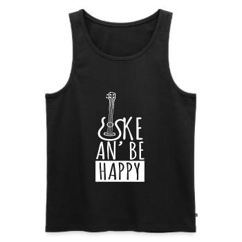 Uke An Be Happy Ukulélé Guitare Musique - Débardeur bio Premium Homme - noir - Devant - Michal (187cm)