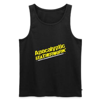 Apocalyptic Leatherwork Lederhandwerk - Männer Premium Bio Tank Top - Schwarz - Vorne - AI Model Male 178 light (178cm)