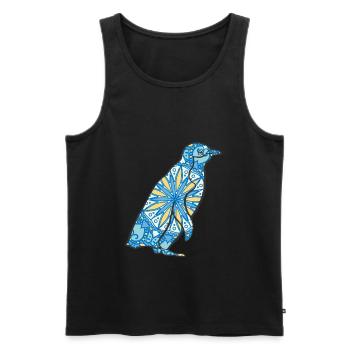 Mandala Pinguin Geometrisches Muster Kunst - Männer Premium Bio Tank Top - Schwarz - Vorne - AI Model Male 178 light (178cm)