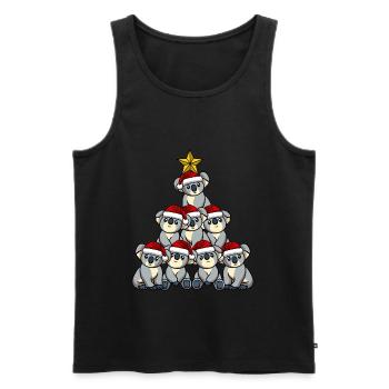 Arbre de Noël Koala - Débardeur bio Premium Homme - noir - Devant - AI Model Male 178 light (178cm)