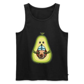 Avocado drinks bubble tea - Men's Premium Organic Tank Top - black - Front - Michal (187cm)