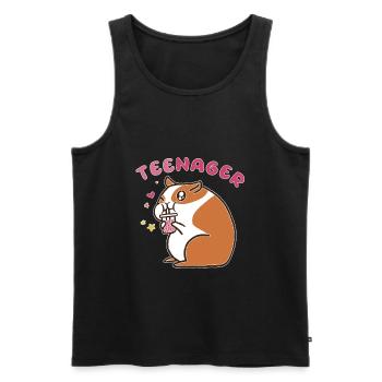 TeeNager Tea Hamster Adolescent Rongeur - Débardeur bio Premium Homme - noir - Devant - AI Model Male 178 light (178cm)