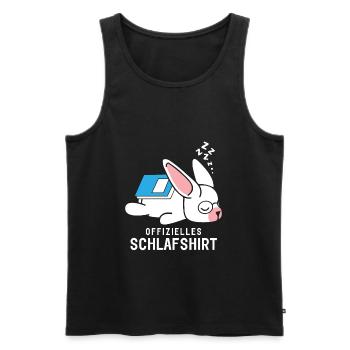 Offizielles Schlafshirt Schlafanzug Hase mit Buch - Männer Premium Bio Tank Top - Schwarz - Vorne - Michal (187cm)