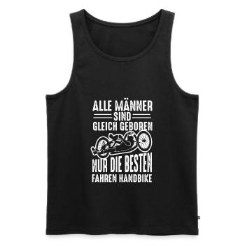 Alle Männer Sind Gleich Geboren Handbike - Männer Premium Bio Tank Top - Schwarz - Vorne - Michal (187cm)