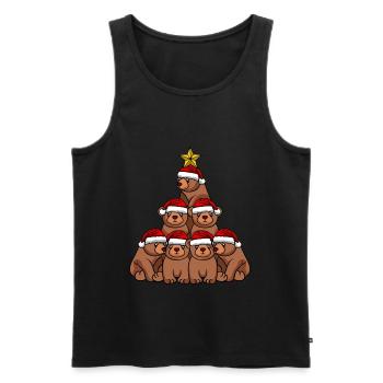 Arbre de Noël de l’ours - Débardeur bio Premium Homme - noir - Devant - Michal (187cm)