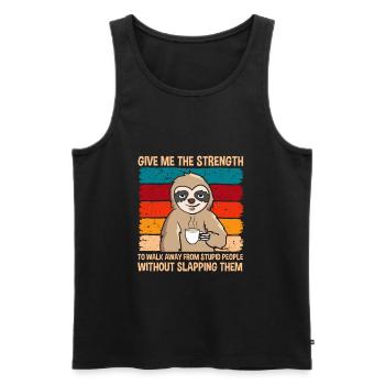 Donnez-moi la force de m’éloigner des gens stupides - Débardeur bio Premium Homme - noir - Devant - AI Model Male 178 light (178cm)