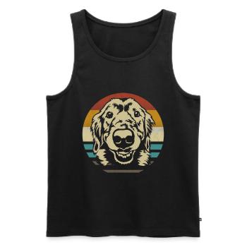 Golden Retriever Dog retro vintage silhouette - Men's Premium Organic Tank Top - black - Front - Michal (187cm)