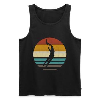 Jai Alai Sports Retro vintage Cesta-Punta, Pelota - Men's Premium Organic Tank Top - black - Front - Michal (187cm)