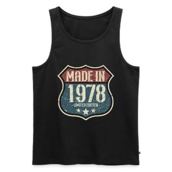 1978 Birthday Born In 1978 Retro Vintage - Men's Premium Organic Tank Top - black - Front - Michal (187cm)