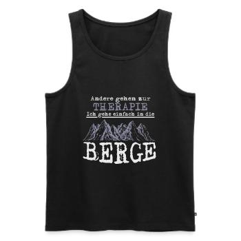 Therapie, ich gehe in die Berge - Männer Premium Bio Tank Top - Schwarz - Vorne - Michal (187cm)