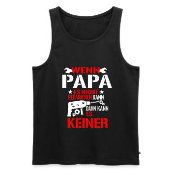 Papa Reparieren Handwerker Bohrmaschine Basteln - Männer Premium Bio Tank Top - Schwarz - Vorne - Michal (187cm)