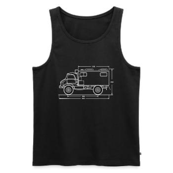 Unimog - Oldtimer - Offroad - Universal motor device - Men's Premium Organic Tank Top - black - Front - AI Model Male 178 light (178cm)