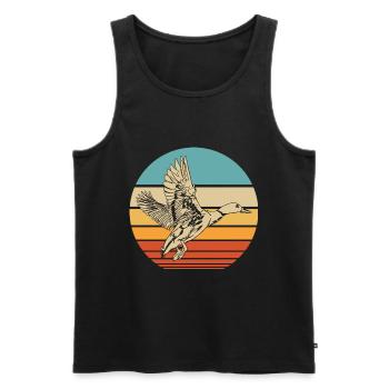 Duck retro vintage - Men's Premium Organic Tank Top - black - Front - Michal (187cm)