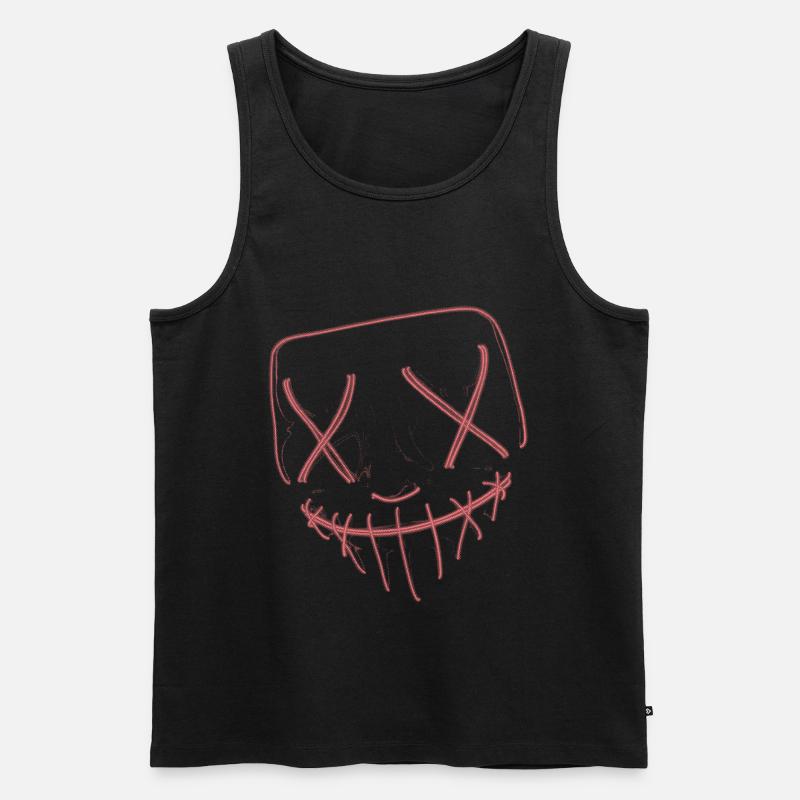 Neon Maske rot - Männer Premium Bio Tank Top - Schwarz