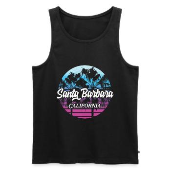 Santa Barbara California Sonnenuntergang Retro - Männer Premium Bio Tank Top - Schwarz - Vorne - AI Model Male 178 light (178cm)