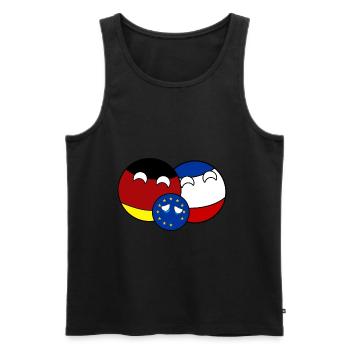 Countryball Germany France EU - Brexit - Männer Premium Bio Tank Top - Schwarz - Vorne - AI Model Male 178 light (178cm)