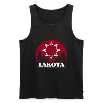 Lakota - Men's Premium Organic Tank Top - black - Front - Michal (187cm)