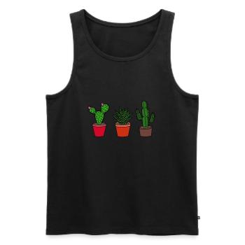 Cacti, cactus - Men's Premium Organic Tank Top - black - Front - Michal (187cm)