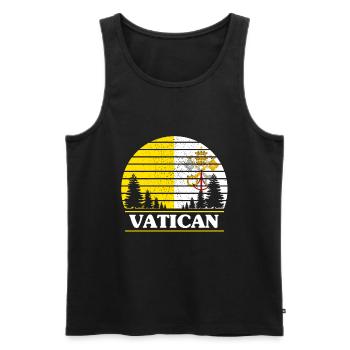 Vatican - Débardeur bio Premium Homme - noir - Devant - AI Model Male 178 light (178cm)