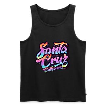 Santa Cruz Californie vintage rétro surfing ville - Débardeur bio Premium Homme - noir - Devant - Michal (187cm)