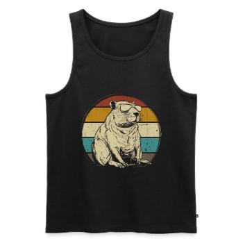 Capybara Wasserschwein retro Nagetier Tier lustig - Männer Premium Bio Tank Top - Schwarz - Vorne - AI Model Male 178 light (178cm)