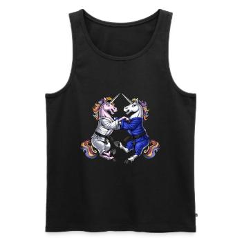 Licornes Jiu-Jitsu Lutte - Débardeur bio Premium Homme - noir - Devant - Michal (187cm)