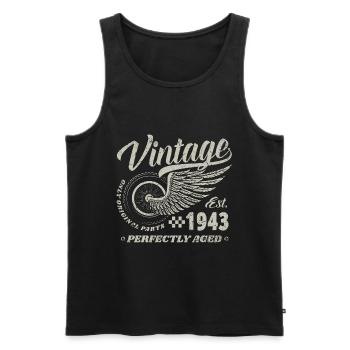Vintage 1943 Year of birth 81 Birthday 81 Vintage - Men's Premium Organic Tank Top - black - Front - AI Model Male 178 light (178cm)