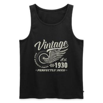 Vintage 1930's Year of Birth 90 Birthday 90's Vintage - Men's Premium Organic Tank Top - black - Front - Michal (187cm)