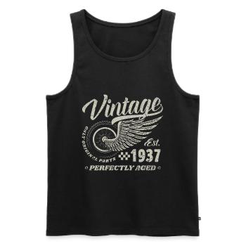 Vintage 1937 Year of birth 83 Birthday 83 Vintage - Men's Premium Organic Tank Top - black - Front - AI Model Male 178 light (178cm)