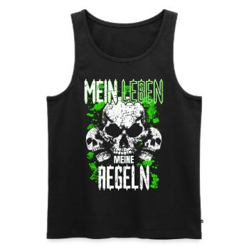 Mein Leben Meine Regeln - Männer Premium Bio Tank Top - Schwarz - Vorne - Michal (187cm)