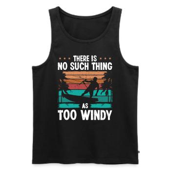 Kiteboarding Vintage Too windy Kiteboarder Kite - Men's Premium Organic Tank Top - black - Front - AI Model Male 178 light (178cm)