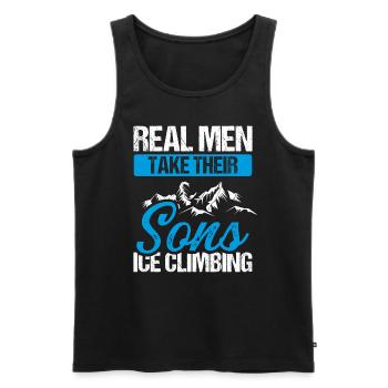 Ice Climber Real Men take their Sons Ice - Männer Premium Bio Tank Top - Schwarz - Vorne - Michal (187cm)