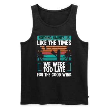 Kiteboarder Vintage Kite Strong Wind Kitesurfing - Men's Premium Organic Tank Top - black - Front - Michal (187cm)