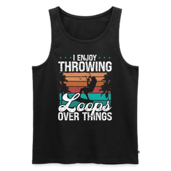 Kiteboarder throwing Loops Kite Kiteboarding - Männer Premium Bio Tank Top - Schwarz - Vorne - Michal (187cm)