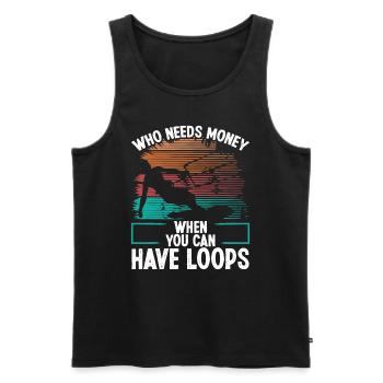 Kiteboarder Who needs Money Vintage Kite - Männer Premium Bio Tank Top - Schwarz - Vorne - AI Model Male 178 light (178cm)