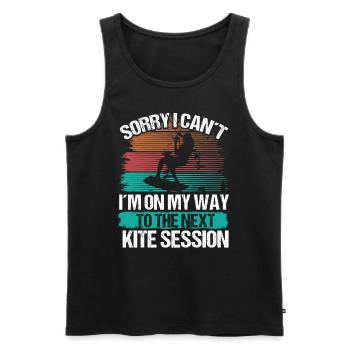 Kiteboarder Kite Session Désolé je ne peux pas VintageKiteb - Débardeur bio Premium Homme - noir - Devant - Michal (187cm)