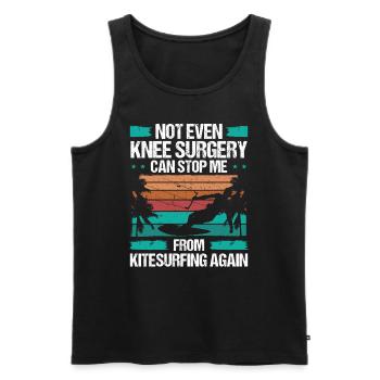 Kiteboarder Knee Surgery cant stop me InjuryKitebo - Männer Premium Bio Tank Top - Schwarz - Vorne - Michal (187cm)