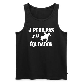 Je Peux Pas J'ai Équitation Cheval Poney Jument - Débardeur bio Premium Homme - noir - Devant - Michal (187cm)