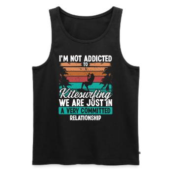 Kiteboarder Committed Relationship Vintage Kite - Männer Premium Bio Tank Top - Schwarz - Vorne - Michal (187cm)