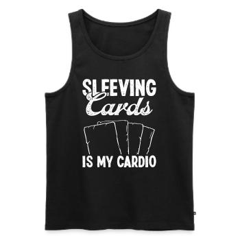 Trading Card Game Sleeving Cards is my Cardio - Männer Premium Bio Tank Top - Schwarz - Vorne - Michal (187cm)
