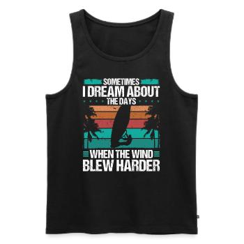 Dream about the Days Hard Wind Windsurfing - Männer Premium Bio Tank Top - Schwarz - Vorne - Michal (187cm)