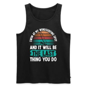 Funny Windsurfing Swimming Windsurfing Zone - Männer Premium Bio Tank Top - Schwarz - Vorne - Michal (187cm)