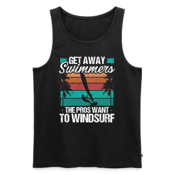 Funny Get away Swimmers Windsurfing Windsurf - Männer Premium Bio Tank Top - Schwarz - Vorne - Michal (187cm)