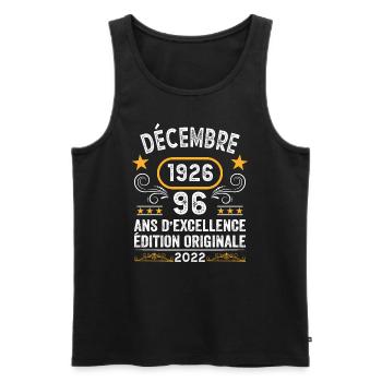 Anniversaire Vintage Idée Cadeau Décembre 1926 96 - Débardeur bio Premium Homme - noir - Devant - Michal (187cm)