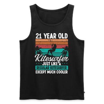 21 Birthday Kiteboarding 21 Years Old Kitesurfing - Männer Premium Bio Tank Top - Schwarz - Vorne - Michal (187cm)