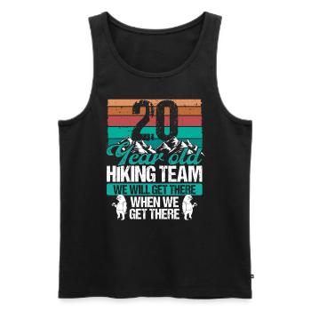 20 Birthday Sloth Hiking Mountains 20 Year Old - Männer Premium Bio Tank Top - Schwarz - Vorne - Michal (187cm)