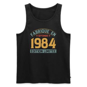 Fabriqué En Septembre 1984 Édition Limitée - Débardeur bio Premium Homme - noir - Devant - Michal (187cm)
